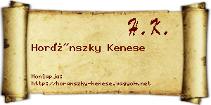 Horánszky Kenese névjegykártya